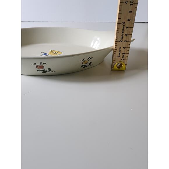 Vintage ASTA Japan Aszi Porcelain Oval Serving Platter Blue Yellow Floral 12" - Picture 8 of 8